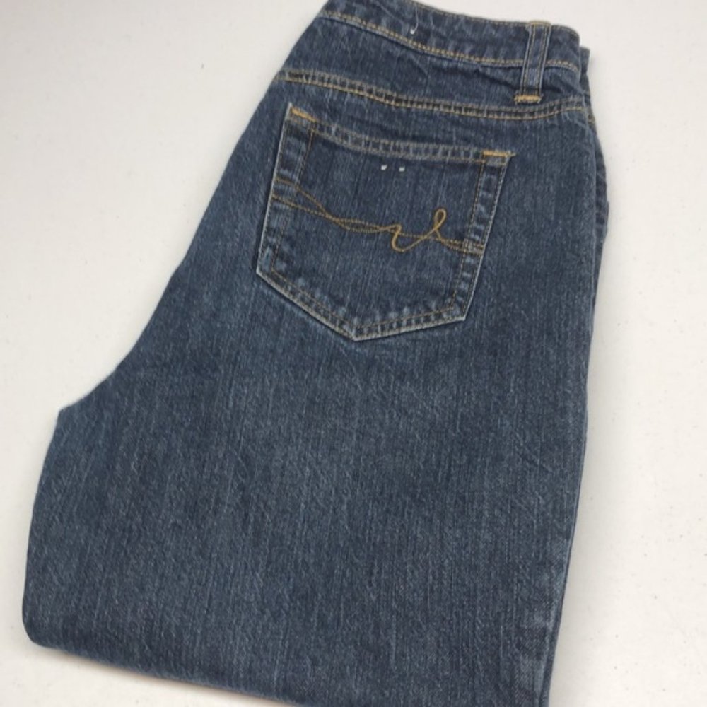 LIKE NEW DESIGNER ST JOHNS BAY SECRETLY SLENDER BOOT JEANS 8/28x32 😎